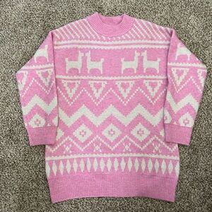 H&M mama pink llama sweater dress